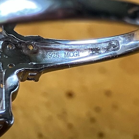 Natural Rainbow Moonstone Tanzanite Sterling Silver Ring Size 6 - Picture 6 of 9